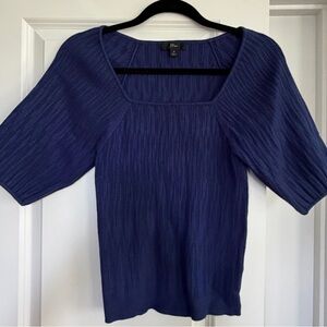 J Crew Thick Ribbed Blue Top - NWOT Sz M